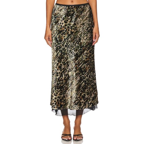 Le Superbe Velvet Underground Skirt Velvet Leopard Womens Size Large - Picture 2 of 10
